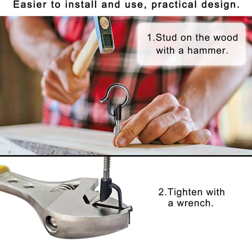BeneLabel Pack of 40 Q-Hanger, Easy Release Christmas Lights Hanger Hooks for Outdoor Wire and Fairy Lights