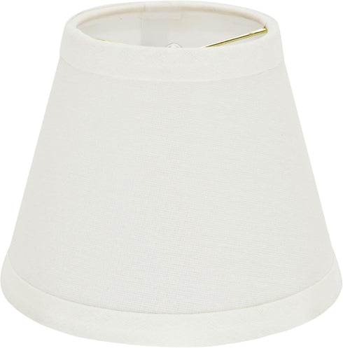 Aspen Creative 32059-2A, 3" 5" 4" Set 2 Hardback Empire Clip-On Chandelier Lamp Shade, Off-White, Top x Bottom x Slant
