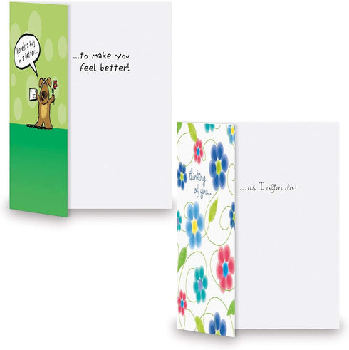 Thinking of You Greeting Cards Variety Value Pack I, Set of 16 (8 Designs), Large 5" x 7" Cards, Sentiments Inside