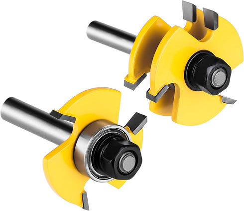 Set 2 1/2 Inch Set 3 KOWOOD Tongue and Groove of Pieces Shank Router Bit Teeth Adjustable T Shape Wood Milling Cutter
