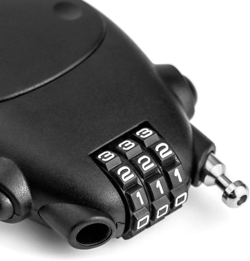 4 Pack QWORK Retractable Cable Lock, Security Password Lock Steel Cable Luggage Locks