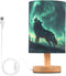 ALAZA Wolf Tree Night Decor Bedside Table Lamp with USB Port for