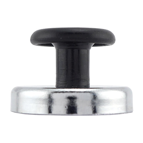 Master Magnetics Heavy-Duty Ceramic Round Base Magnet with Knob Pack, 4-Pack, 16 lb Pull Each, Nickel-Plated