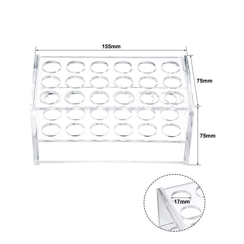 uxcell Test Tube Rack Holder Lab Stand Acrylic with 18-Well for 10ml, 15ml Tubes (Clear)