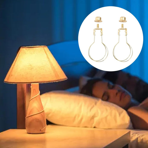 Bulb Bulb 2pcs Clip On Lampshade Holder, Clip Adapter Metal Firm Fixing with Finial Top for Floor Lamp (Golden)