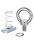 Strut Channel Nut and Eye Bolt Set - Heavy Duty Stainless Steel Eye Bolts M8, M10, Pack of 8