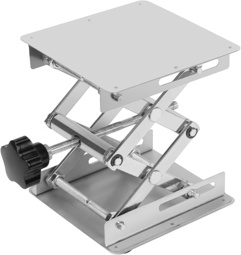 XCD Lab Scissors Jack, Stainless Steel 4 x 4 inch Laboratory Support Jack Platform, Expandable Lift Height