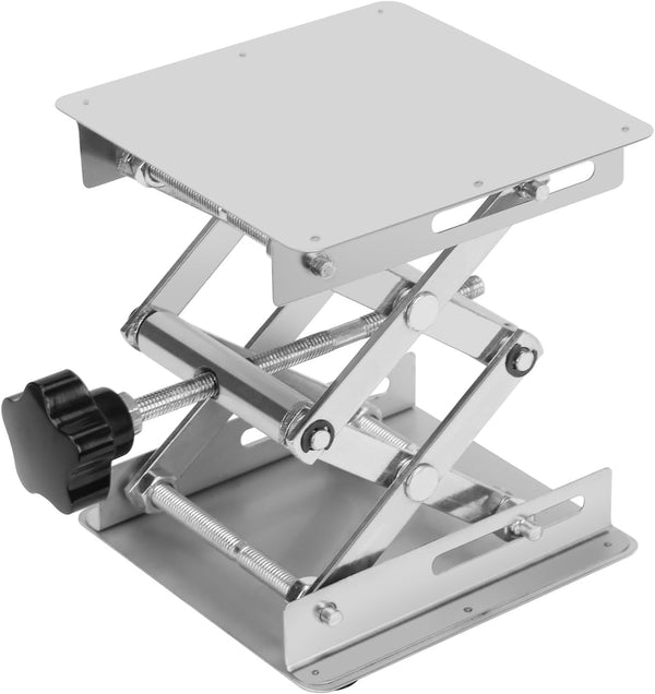 XCD Lab Scissors Jack, Stainless Steel 4 x 4 inch Laboratory Support Jack Platform, Expandable Lift Height