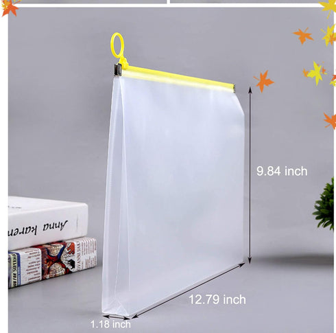 Pack of 24 Clear Zip Plastic Envelopes File Document Paper Holder 9x12 (24 Pack)