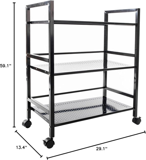 be current 3-Tier Cart,3-Shelf Utility Cart with Wheels Kitchen Island Trolley Serving Storage Shelf,Metal Rolling