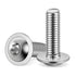 M6-1.0 x 25mm Flanged Button Head Socket Cap Screws, 25 PCS, Stainless Steel 18-8 (304), Full Thread, Bright Finish
