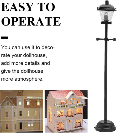 1:12 4.5 Inch BESPORTBLE Christmas Village Accessories - Christmas Mini Street Light Models Dollhouse Lamp for Kids