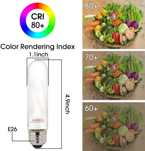 ASOKO T10 LED Frosted Bulbs, Warm White 2700K, 6W Dimmable, 60 Watt Equivalent, E26 Medium Base, 3 Pack