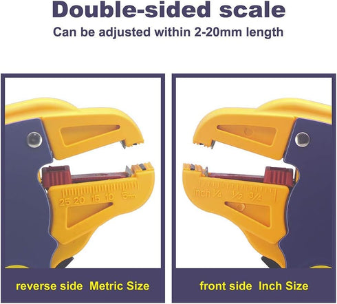 VCELINK Automatic Wire Stripper and Cutter, 2 in 1 Adjustable Electrical Cable Tool & Eagle Nose Pliers (7-Inch)