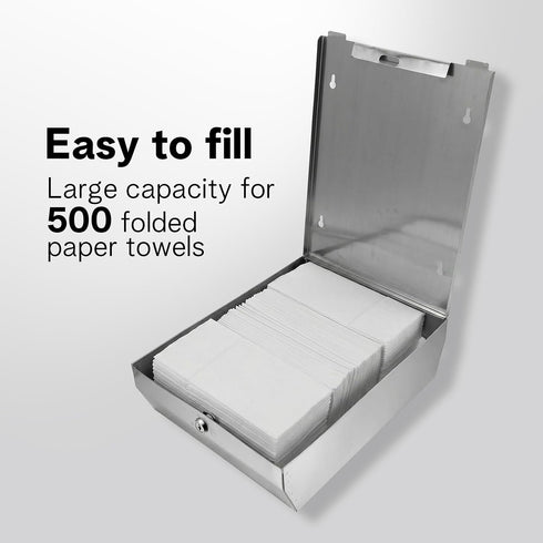 MSHHDK Commercial Paper Towel Dispenser Wall Mount Stainless Steel Paper Towel Holder with Lock Toilet Paper Napkin