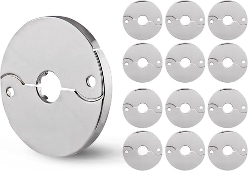 F-24333-12 1 in. IPS Floor and Ceiling Split Flange Escutcheon, Chrome Plated (Pack of 12)
