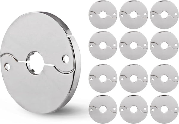 F-24333-12 1 in. IPS Floor and Ceiling Split Flange Escutcheon, Chrome Plated (Pack of 12)