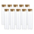 PATIKIL 60ml Test Tubes, 10pcs Glass Clear Flat Bottom Containers with Cork Stopper for Storage