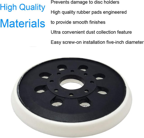 5 Inch 8 Hole Hook-&-Loop Sander Backing Pad Replacement for Bosch RS035, Fits ROS10 and ROS20VS - 1 Pack