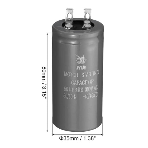 PATIKIL Motor Start Capacitor, 2 Pcs 50uf 300V 50/60Hz CD60 for Air Conditioners, Electric Motor Starts