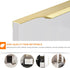 KGUDYS 200/300mm wardrobe,BrushedGold-350mm/13.8in Concealed Pull Handle, Aluminum Alloy Finger Edge Pull Handle