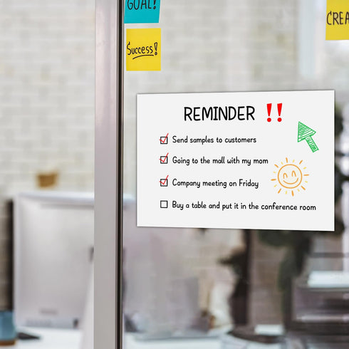 Self-stick Dry Erase Sheets for Wall, 9 x 12 Inch - 5 Pack with 2 Markers, Restickable Whiteboards for Smooth Surfaces