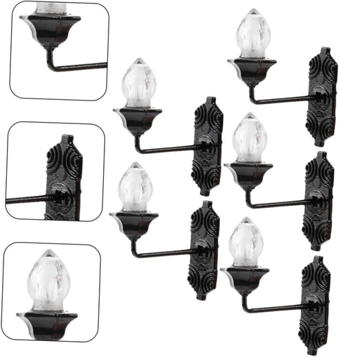 1:87 Set 5pcs Homoyoyo Mini Wall Lamp Luminous Micro Landscaping Decor DIY Sand Table Building Light Model Functional