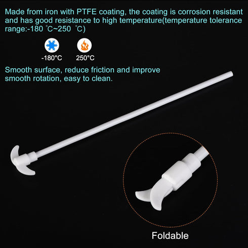 MECCANIXITY PTFE Electric Stirring Rod 300x52mm, Overhead Stirrer Mixer Shaft with Foldable Paddle, 2Pcs