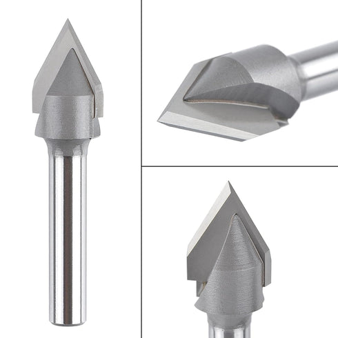 60 1/2 Inch 1/4 Inch SpeTool Carbdie Tip V Groove CNC Engraving Bit Router Bit CNC Woodwork Tools Deg Cutter with Shank