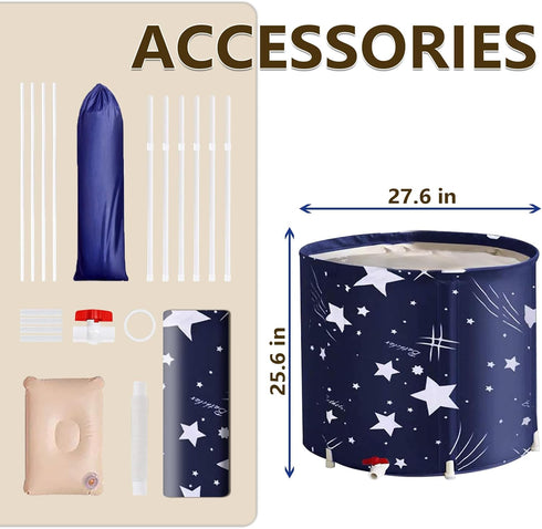 BDL Portable Bathtub, Foldable Adult Japanese Soaking Bath Tub, BDL Freestanding Ice and Hot tubs with Thermal Foam
