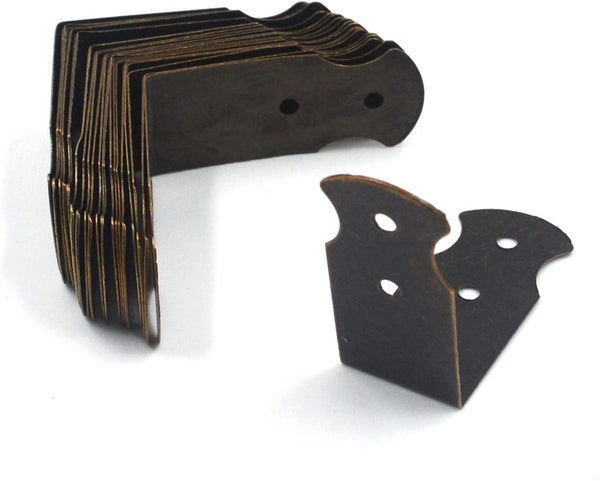 Geesatis Set of 20 Right Angle Decorative Iron Corner Protectors - 1.6" X 0.7" Box Edge Cover Bracket with Mounting