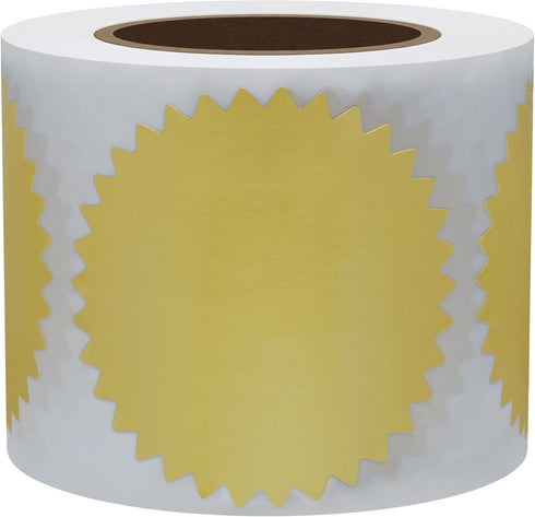 Hybsk 300pcs Notary Seals 2 inch Embossing Stickers, Gold Metallic Certificate Sealing Labels for Awards