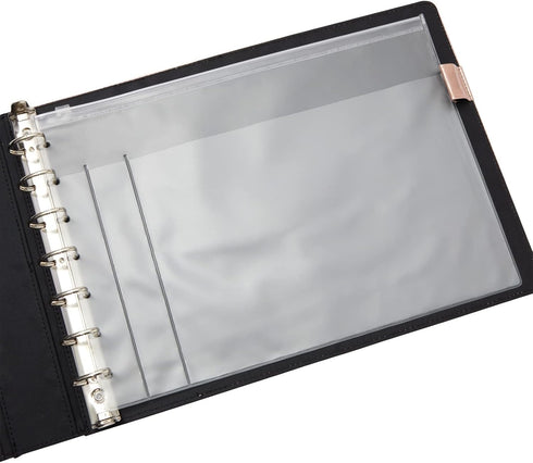 Juvale 7 Ring Business Check Binder, Checkbooks Organization, Rose Gold Faux Leather Folder for 600 Checks