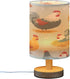 ALAZA Vintage Farm Rooster Chicken Hen Bedside Table Lamp with USB Port for Bedroom Nightstand Lamps Night Light Linen