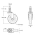 Finnhomy 3 Inch Caster Wheels Set of 4 Heavy Duty Threaded Stem Casters for Furniture, Load Bearing 720 Lbs