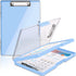 Clipboard with Storage, Heavy Duty Clip Boards 8.5x11 with 2 Storage Cases, Clear Top Panel for Office Supplies (Aqua