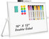 Dry Erase Magnetic White Board, 16" x 12" - Double-Sided Desktop Whiteboard with Stand for Home & School
