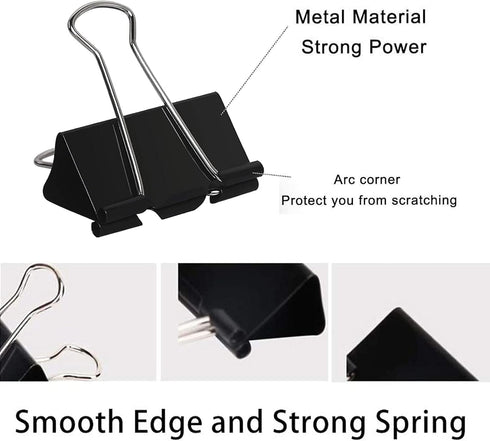 Extra Large 2.4 Inch Binder Clips (24 Pack), Upgrade Giant Paper Clips for Office and Home Supplies, Black