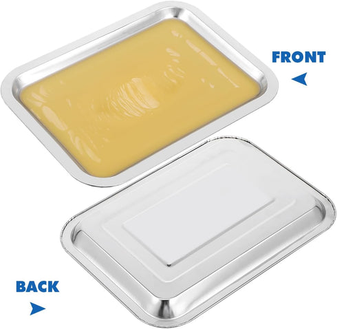 6 Set 10.2" 7.5" iplusmile Dissection Pan with Wax, x Reusable Thicken Stainless Steels Dissection Kit for Laboratory