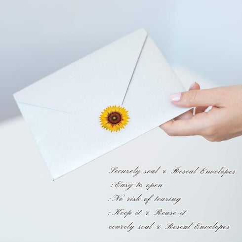 Zonon 500 Pcs Sunflower Stickers, 1.5 Inch Self Adhesive Summer Flowers Decorative Label Stickers for Crafts and Gifts