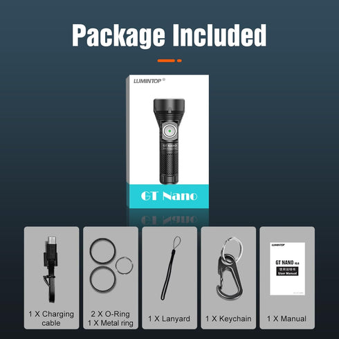 450 300 10180 LUMINTOP GT Nano Keychain Flashlight Lumens Mini Flashlight Meters Beam Distance Single Li-ion Battery