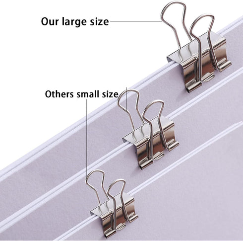 Extra Large Binder Clips 2 Inch (40 Pack) Big Paper Clamps for Home and Office Supplies, Silver