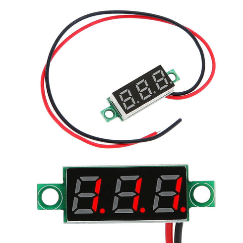 5Pcs 2 Wire 0.28inch Voltage Tester Red LED Display Panel Mini DC Voltmeter for Cars/Motorcycles Battery Monitor