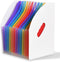 SAYEEC Rainbow Expanding File Holder with 13 Pockets, A4 Vertical Mini File Organizer for Students, Office, and Study
