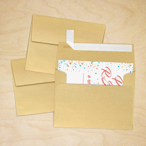 LUXPaper A2 Invitation Envelopes, Peel & Press, 4 3/8" x 5 3/4", Blonde Gold Metallic, 50 Qty