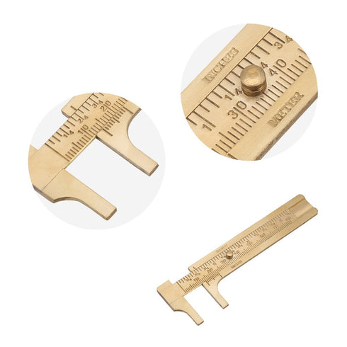 Brass Mini Vernier Caliper Double Scales, Sliding Gauge Ruler Measuring Tool for Jewellery Measurement (80mm)