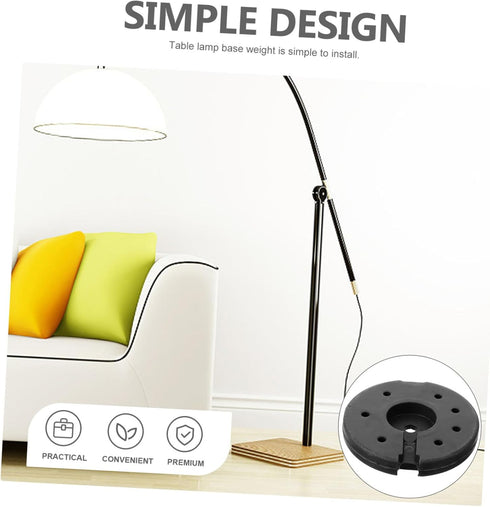 Metal Lamp Base Weight for Desk and Floor Lamps Round Heavy Loader for Stable Table Floor Light Stand Rust Resistant