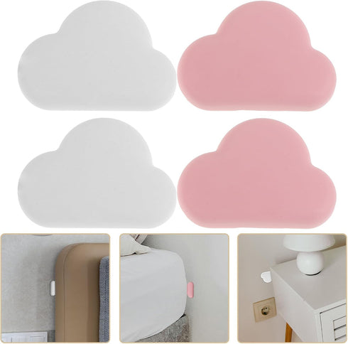 DIKACA 4pcs Large Heart-Shaped Silicone Door Handle Bumpers Cabinet Door Bumpers Self-Adhesive Wall Protector Pads