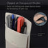 Pocket Protector, Leather Pen Pouch Holder Organizer for Shirts, Holds 5 Pens, Thick PU Leather, White, 2 Per Pack