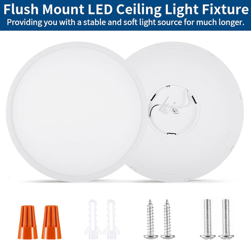 16'' 0.67 Inch Dimmable 3000K/4500K/6000K 28W 2800LM, Modern Led Ceiling Light Fixture, Ultra Thin Flush Mount
